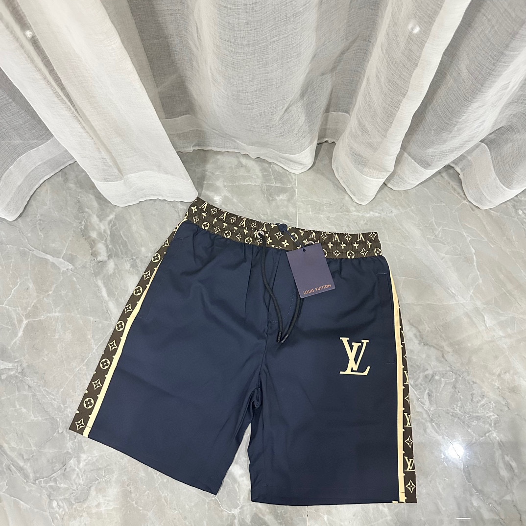 Louis Vuitton Clothing Shorts Top Quality
 Black White Printing Unisex Polyester Summer Collection Beach