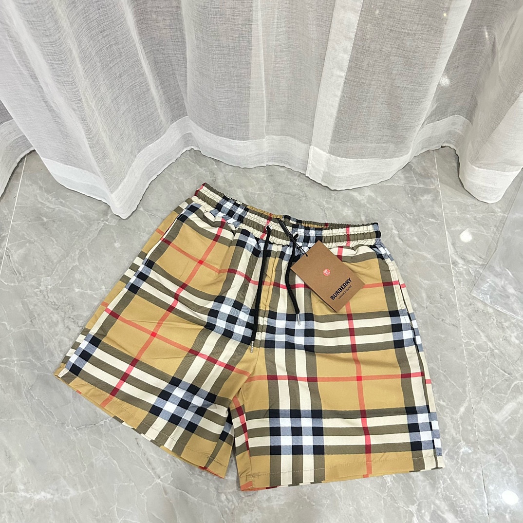 Burberry Clothing Shorts Printing Unisex Polyester Summer Collection Beach