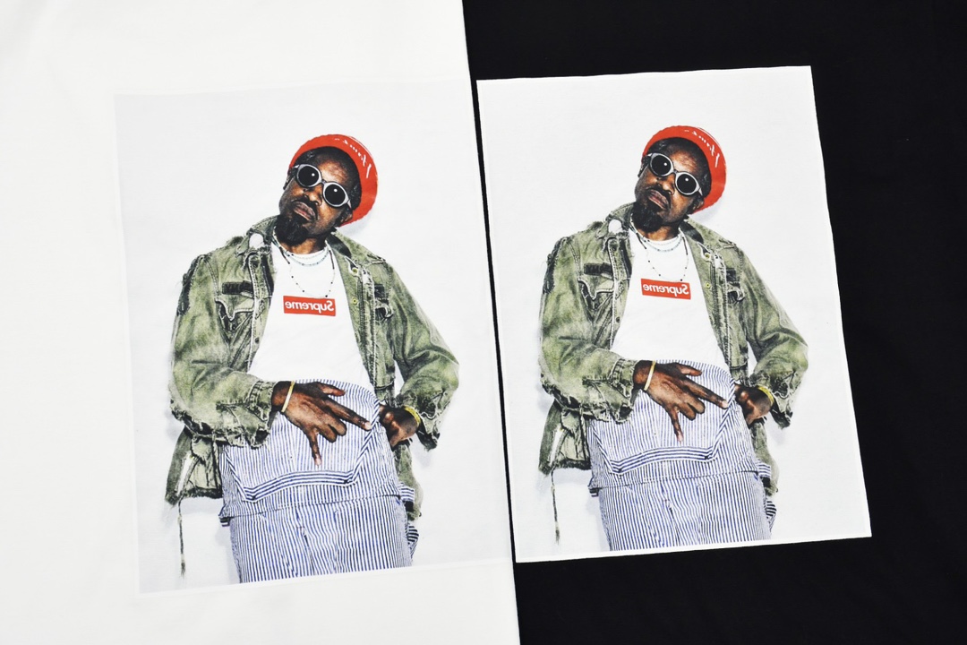 Supreme FW22 Week1 André 3000 Tee in Black & White, Sizes SM to XL - 图片 6