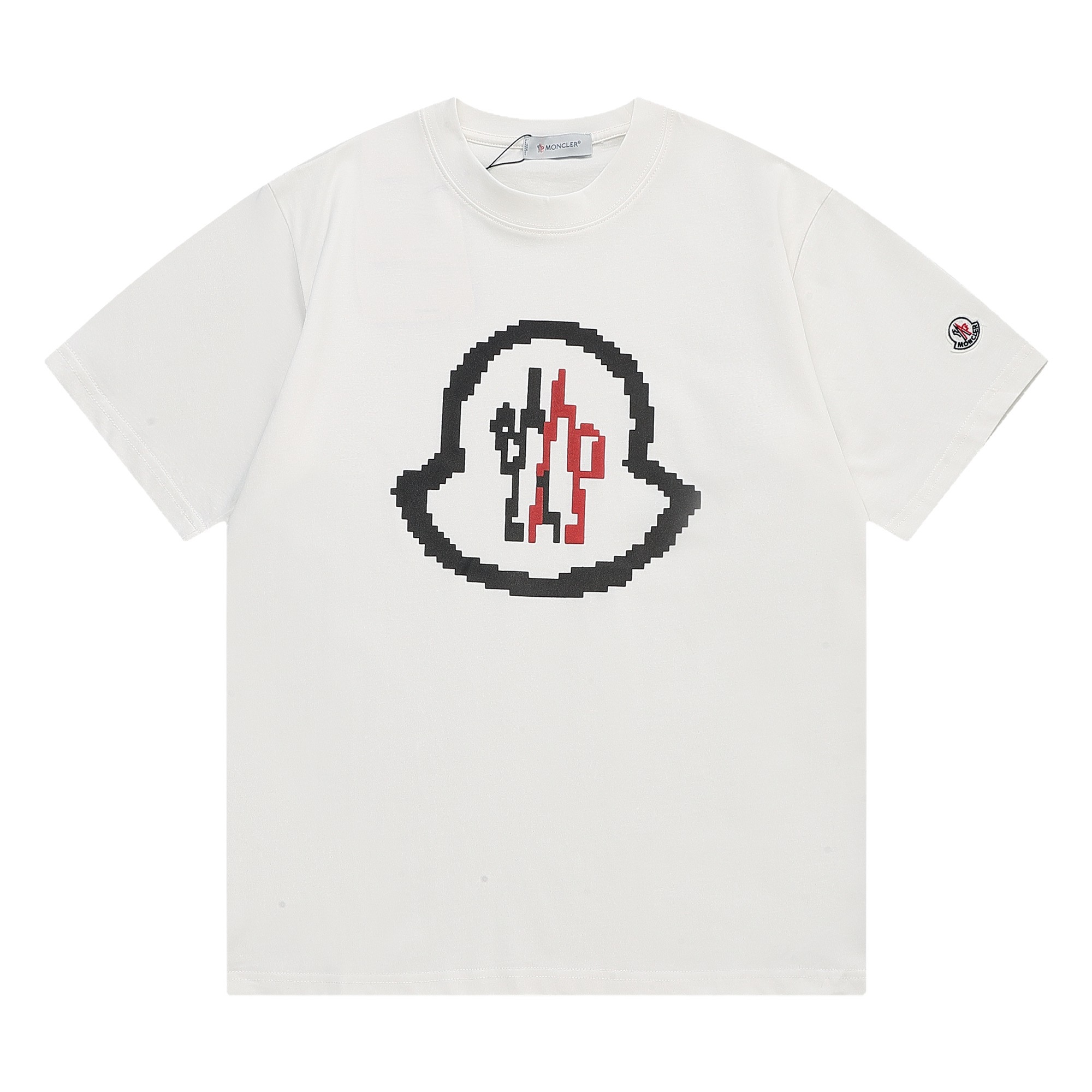 Moncler/Monkey Classic Cotton Top with Refined 1980s Logo, Unisex, XS-L, Original Fabric.