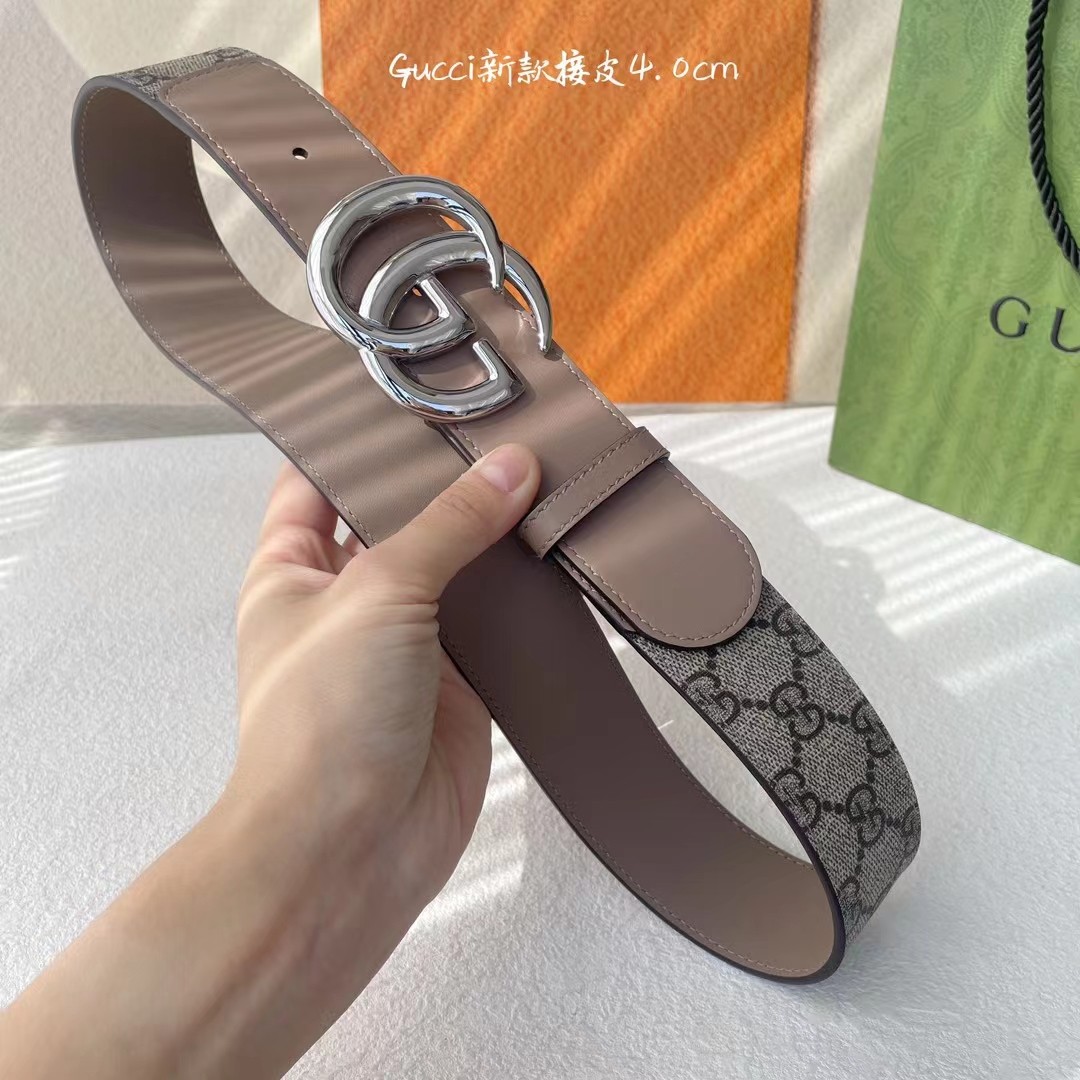 Gucci 新款接皮4.0cm，带身采用进口牛皮皮底，原厂定制，新款专用，扣头采用精品纯铜古铜扣，正品开