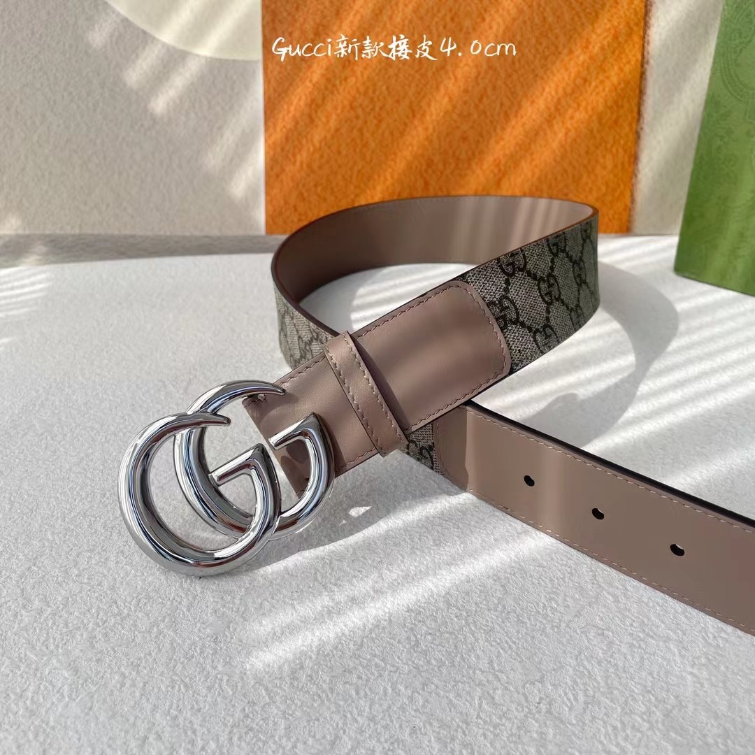 Gucci 新款接皮4.0cm，带身采用进口牛皮皮底，原厂定制，新款专用，扣头采用精品纯铜古铜扣，正品开