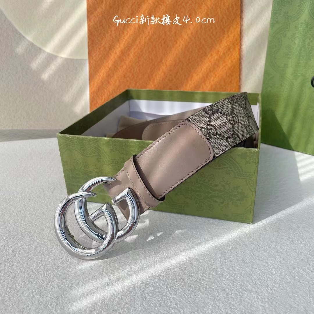 Gucci 新款接皮4.0cm，带身采用进口牛皮皮底，原厂定制，新款专用，扣头采用精品纯铜古铜扣，正品开