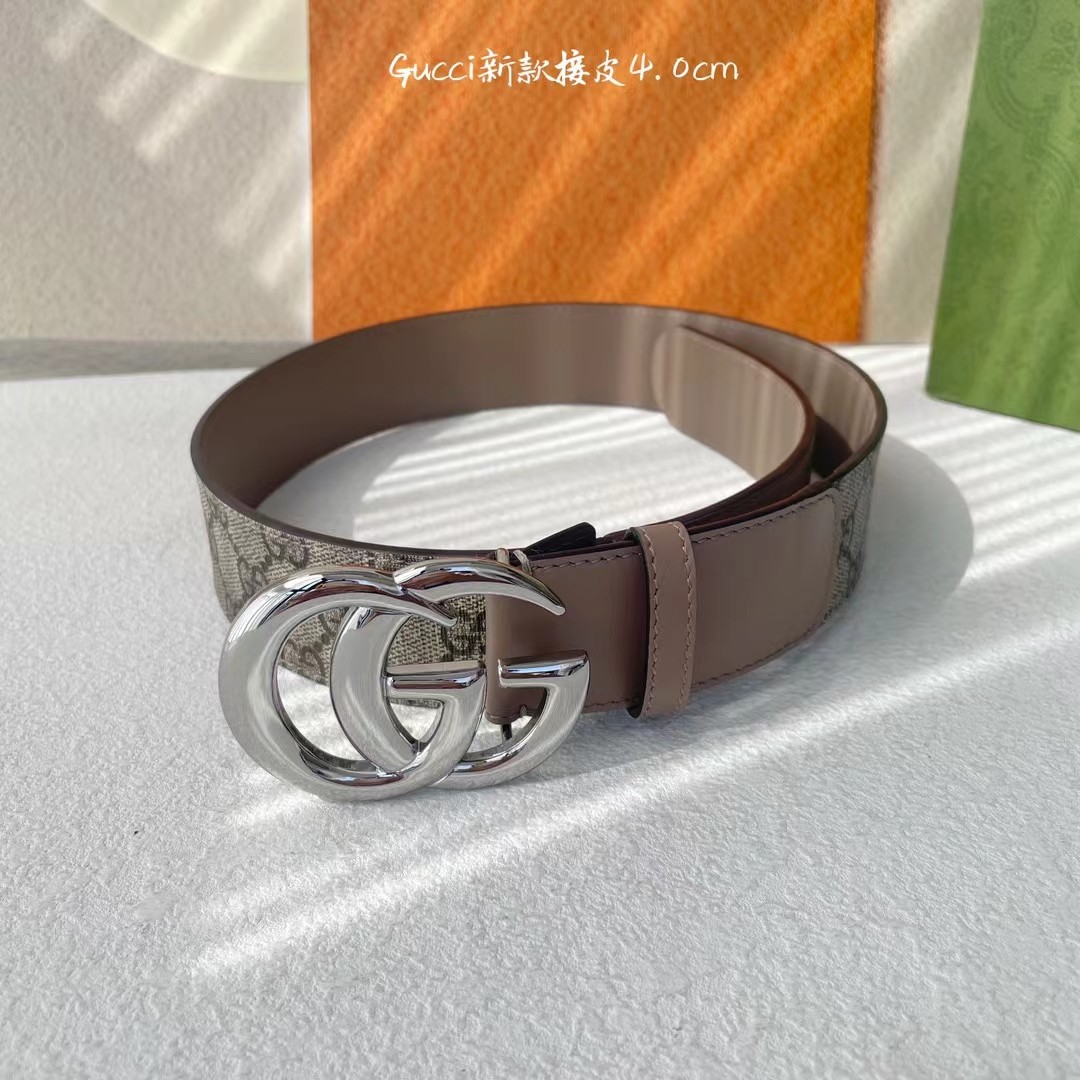 Gucci 新款接皮4.0cm，带身采用进口牛皮皮底，原厂定制，新款专用，扣头采用精品纯铜古铜扣，正品开