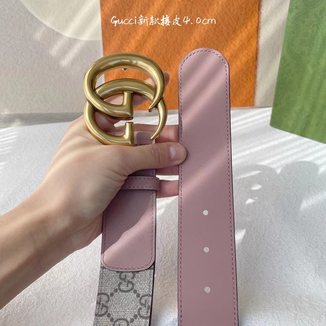 Gucci 新款接皮4.0cm，带身采用进口牛皮皮底，原厂定制，新款专用，扣头采用精品纯铜古铜扣，正品开