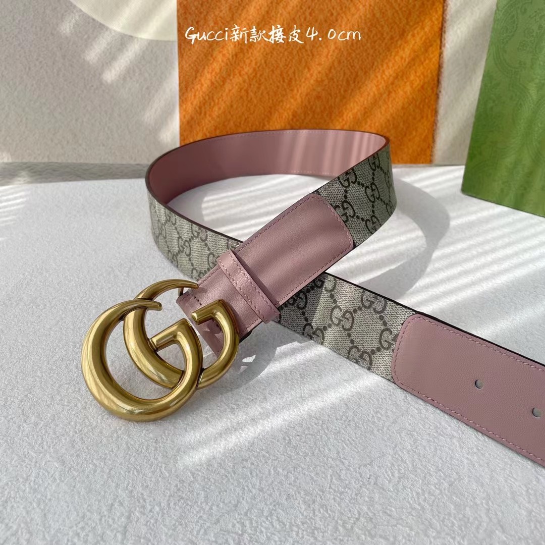 Gucci 新款接皮4.0cm，带身采用进口牛皮皮底，原厂定制，新款专用，扣头采用精品纯铜古铜扣，正品开