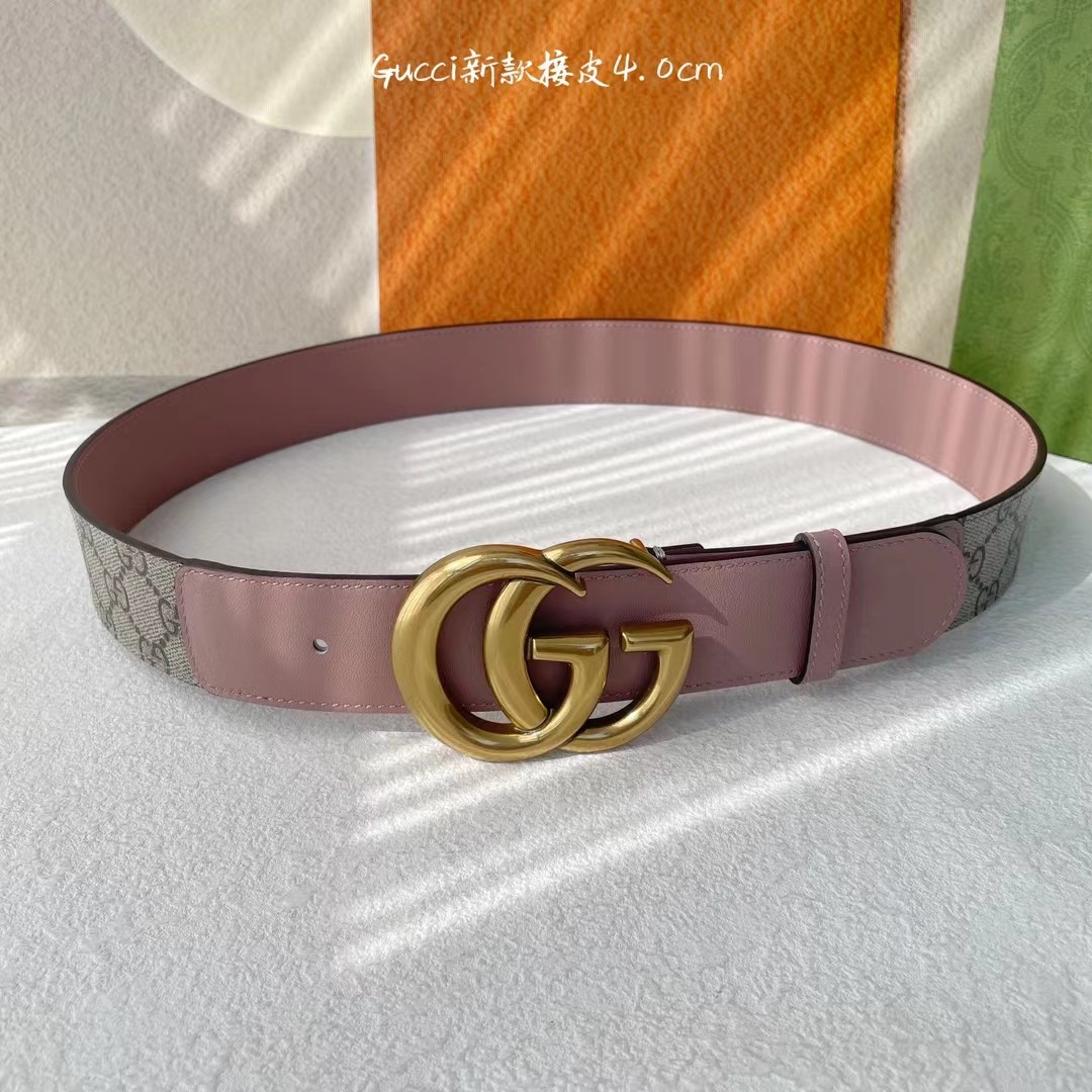 Gucci 新款接皮4.0cm，带身采用进口牛皮皮底，原厂定制，新款专用，扣头采用精品纯铜古铜扣，正品开