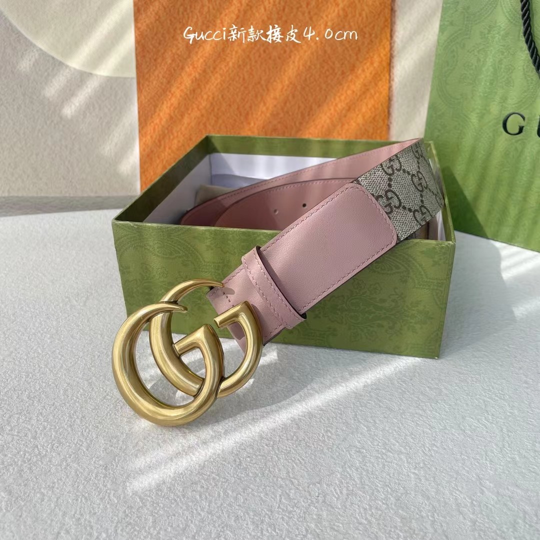 Gucci 新款接皮4.0cm，带身采用进口牛皮皮底，原厂定制，新款专用，扣头采用精品纯铜古铜扣，正品开