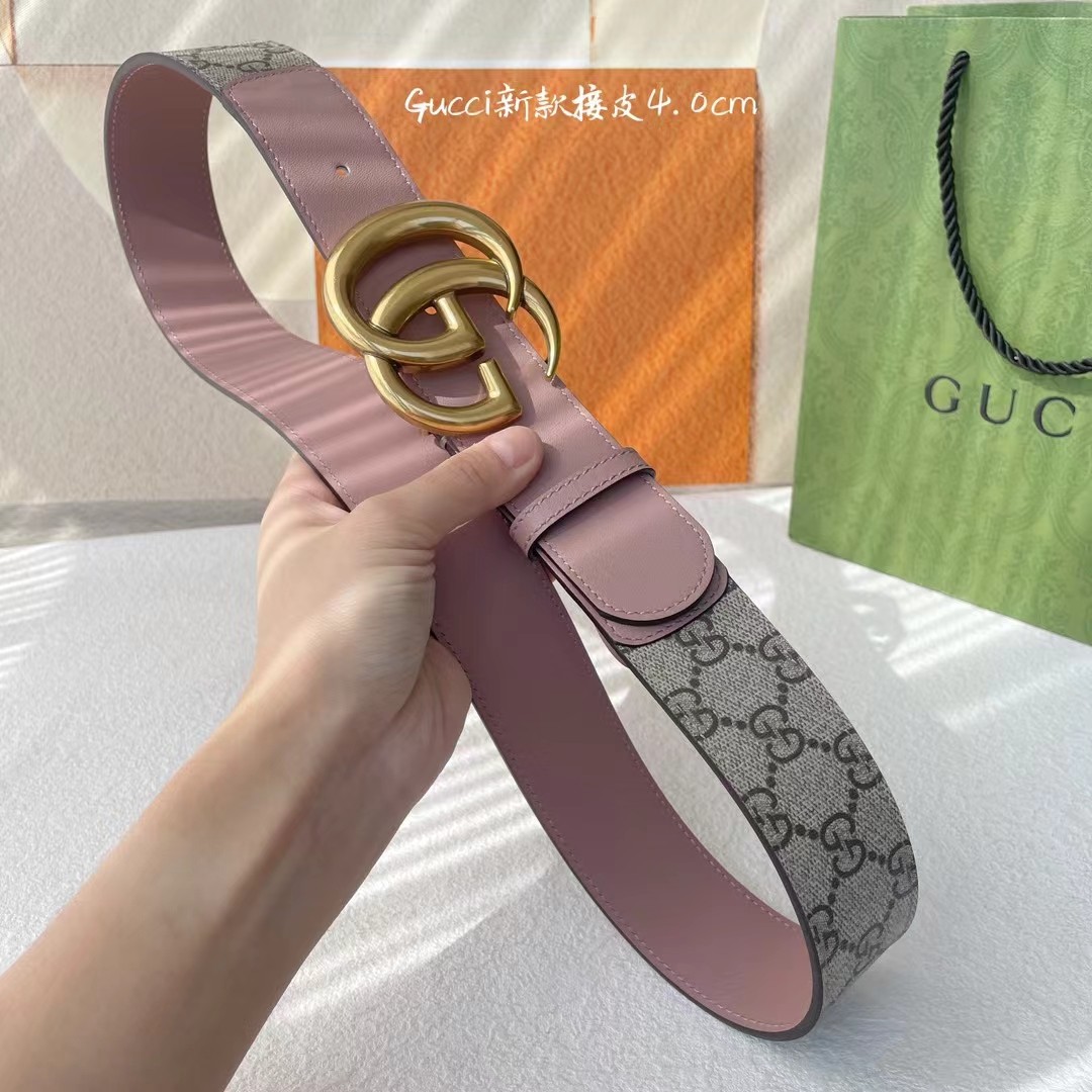 Gucci 新款接皮4.0cm，带身采用进口牛皮皮底，原厂定制，新款专用，扣头采用精品纯铜古铜扣，正品开