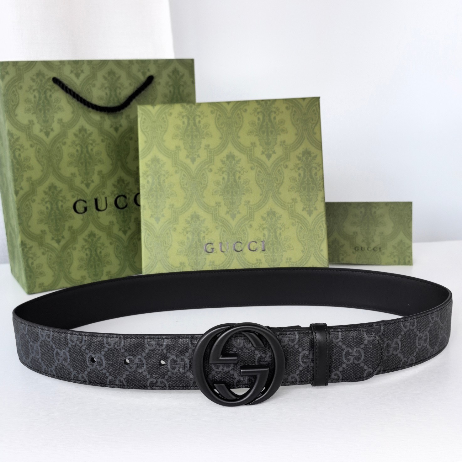 Gucci.古驰全套包装原厂精密电渡扣头意大利原厂皮宽3.8cm