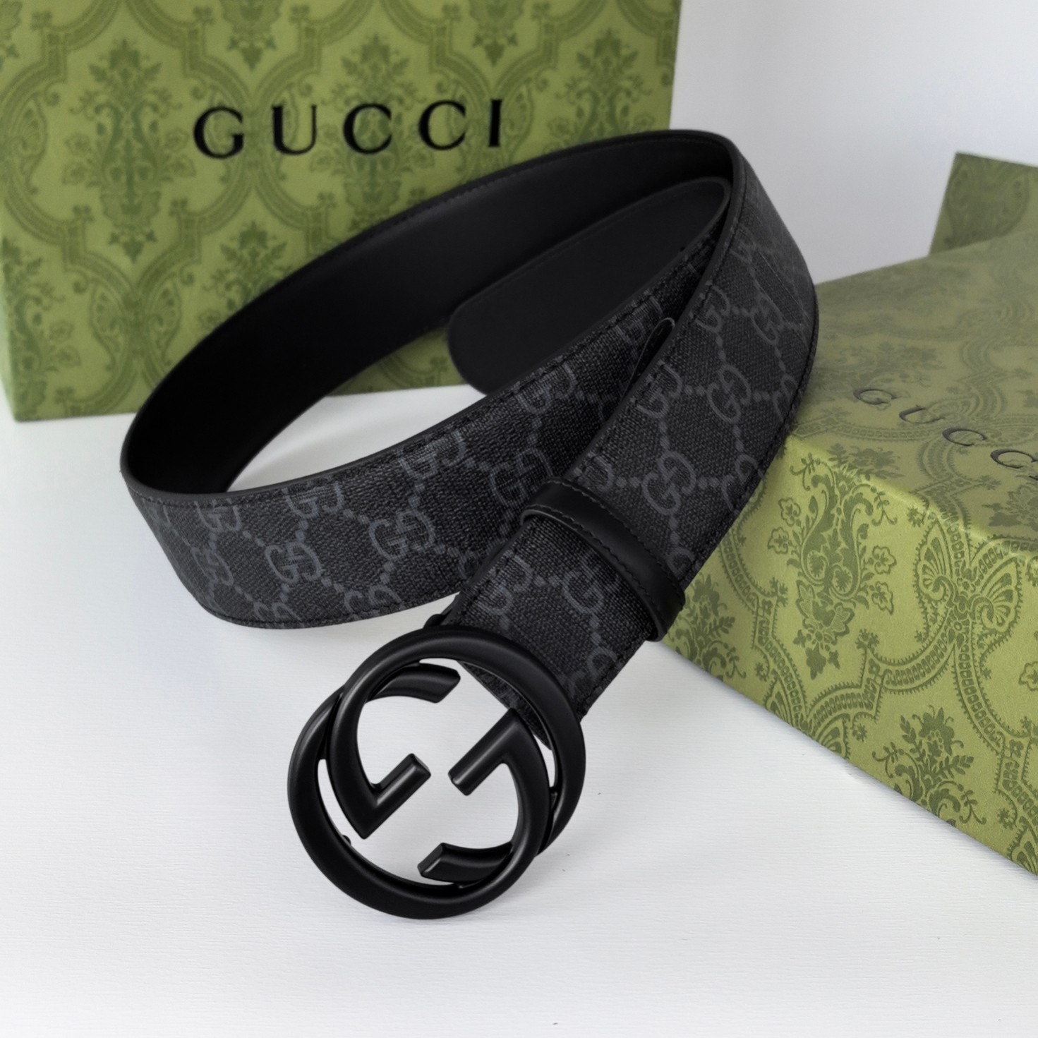 Gucci.古驰全套包装原厂精密电渡扣头意大利原厂皮宽3.8cm