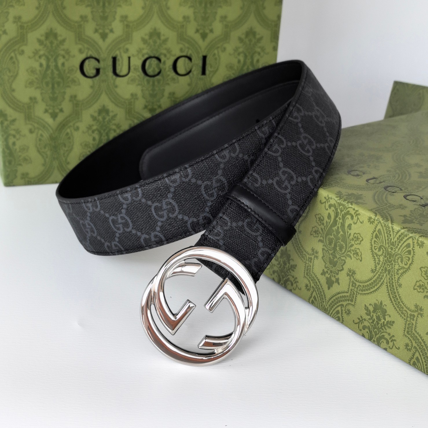 Gucci.古驰全套包装原厂精密电渡扣头意大利原厂皮宽3.8cm