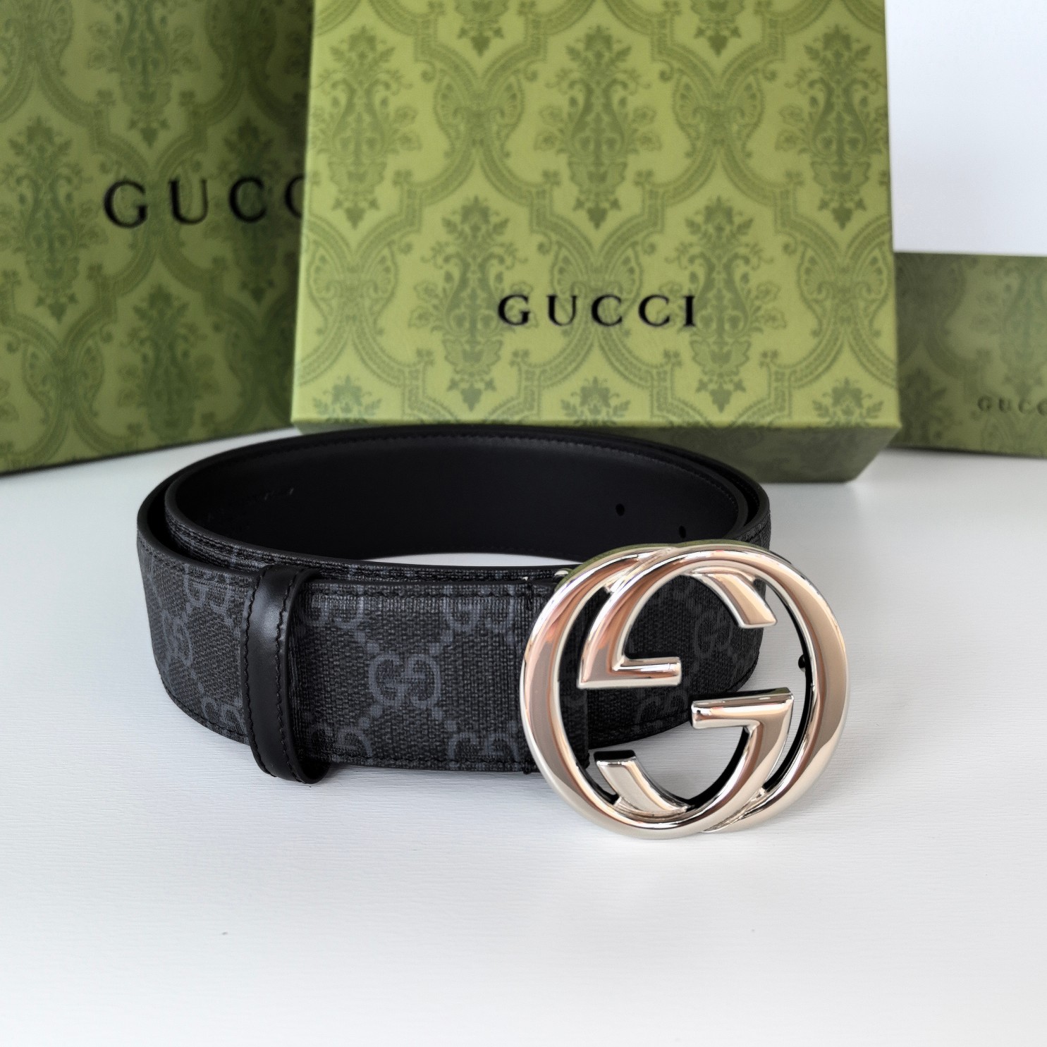 Gucci.古驰全套包装原厂精密电渡扣头意大利原厂皮宽3.8cm