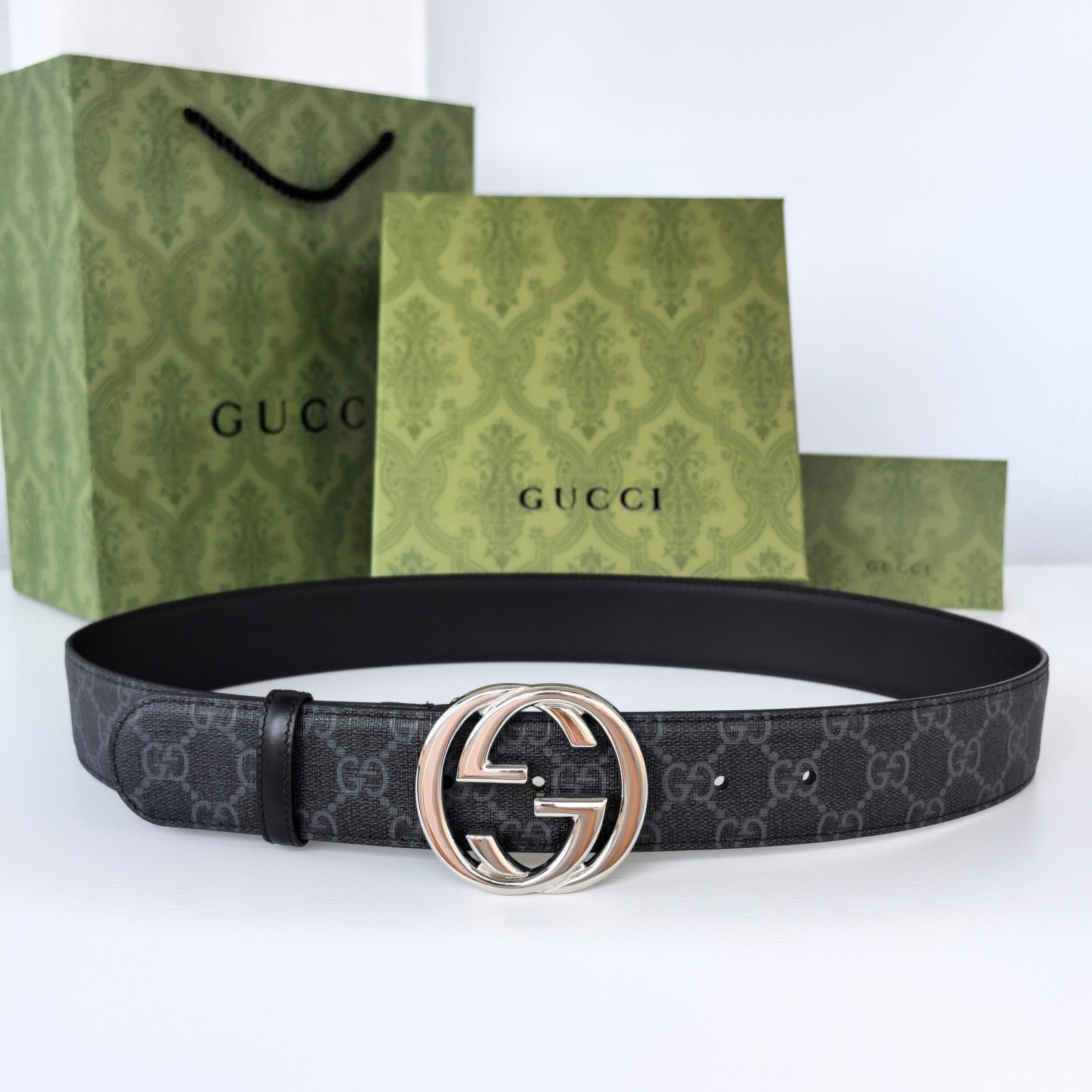 Gucci.古驰全套包装原厂精密电渡扣头意大利原厂皮宽3.8cm