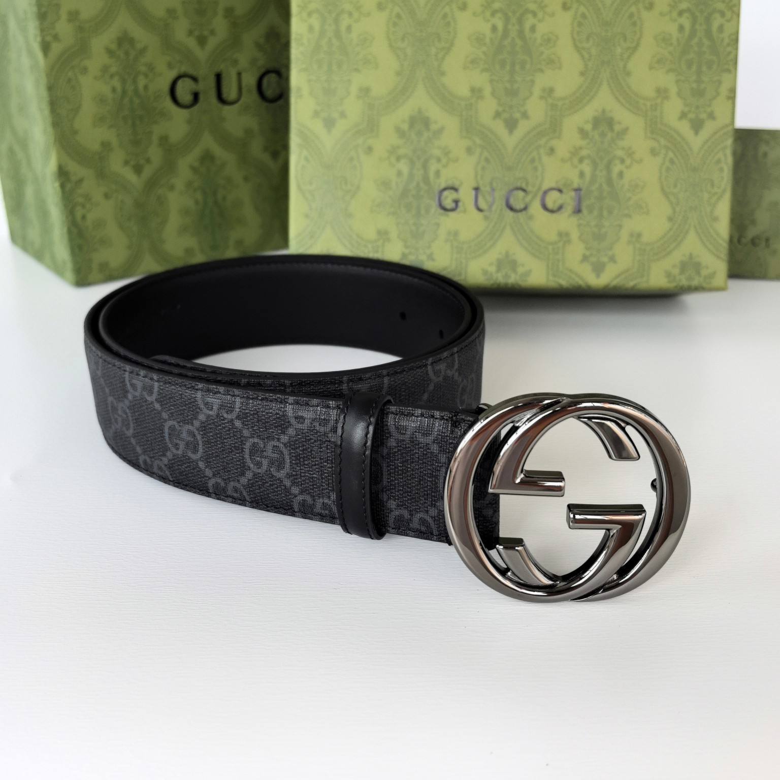 Gucci.古驰全套包装原厂精密电渡扣头意大利原厂皮宽3.8cm