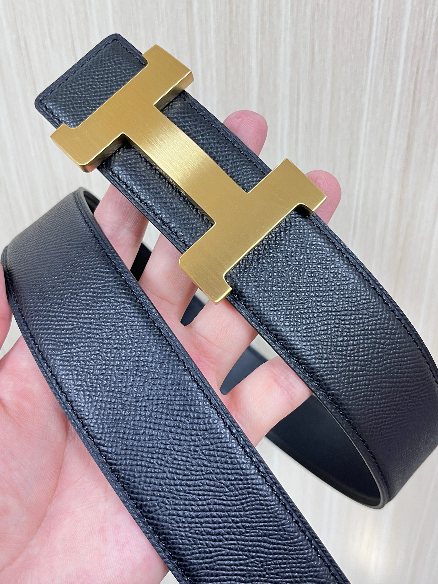 Hermes Style Black Leather Men's Belts Lookbook Reference image 2