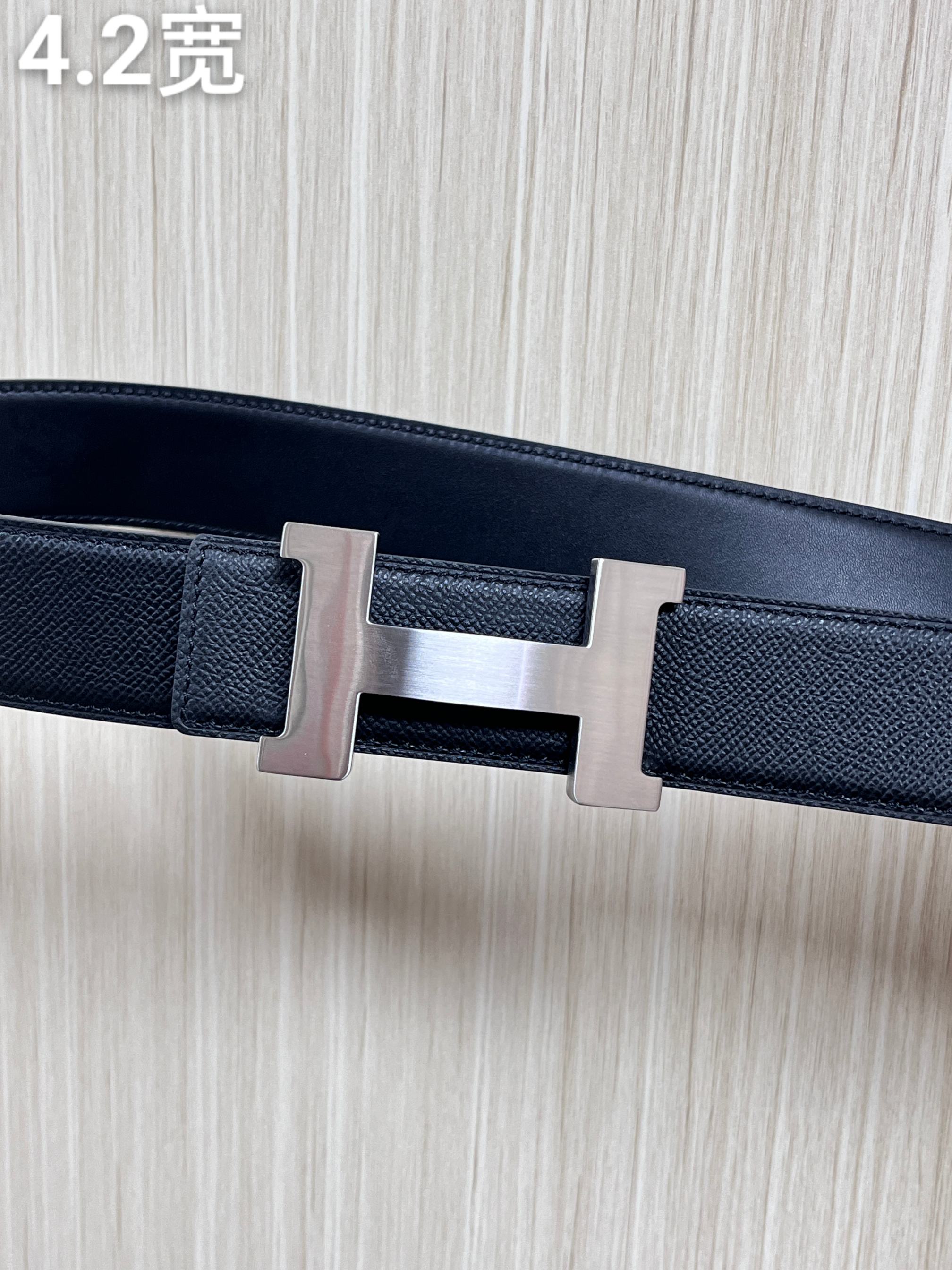 Hermes Style Black Leather Men's Belts Lookbook Reference image 2