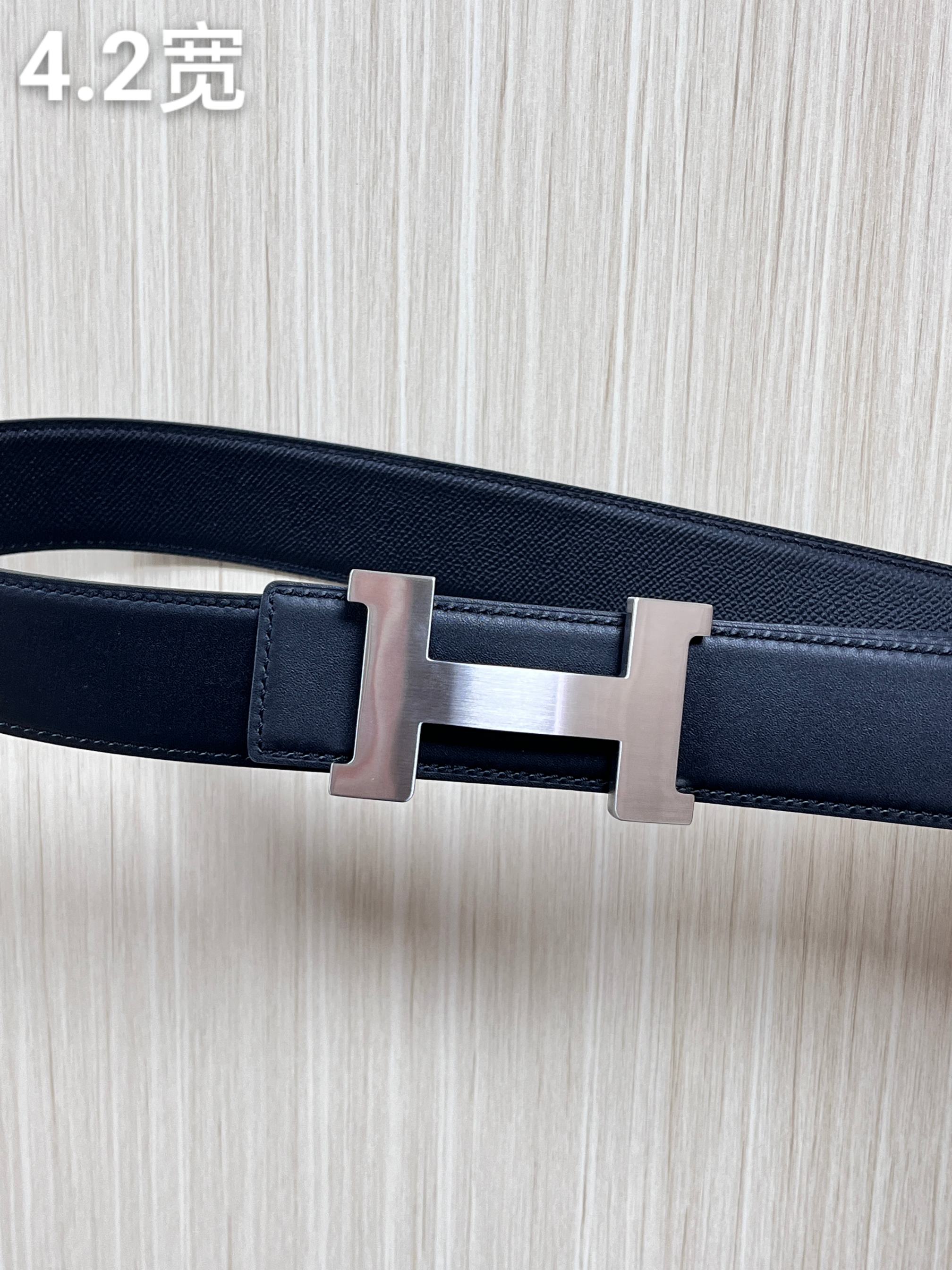Hermes Style Black Leather Men's Belts Lookbook Reference image 1