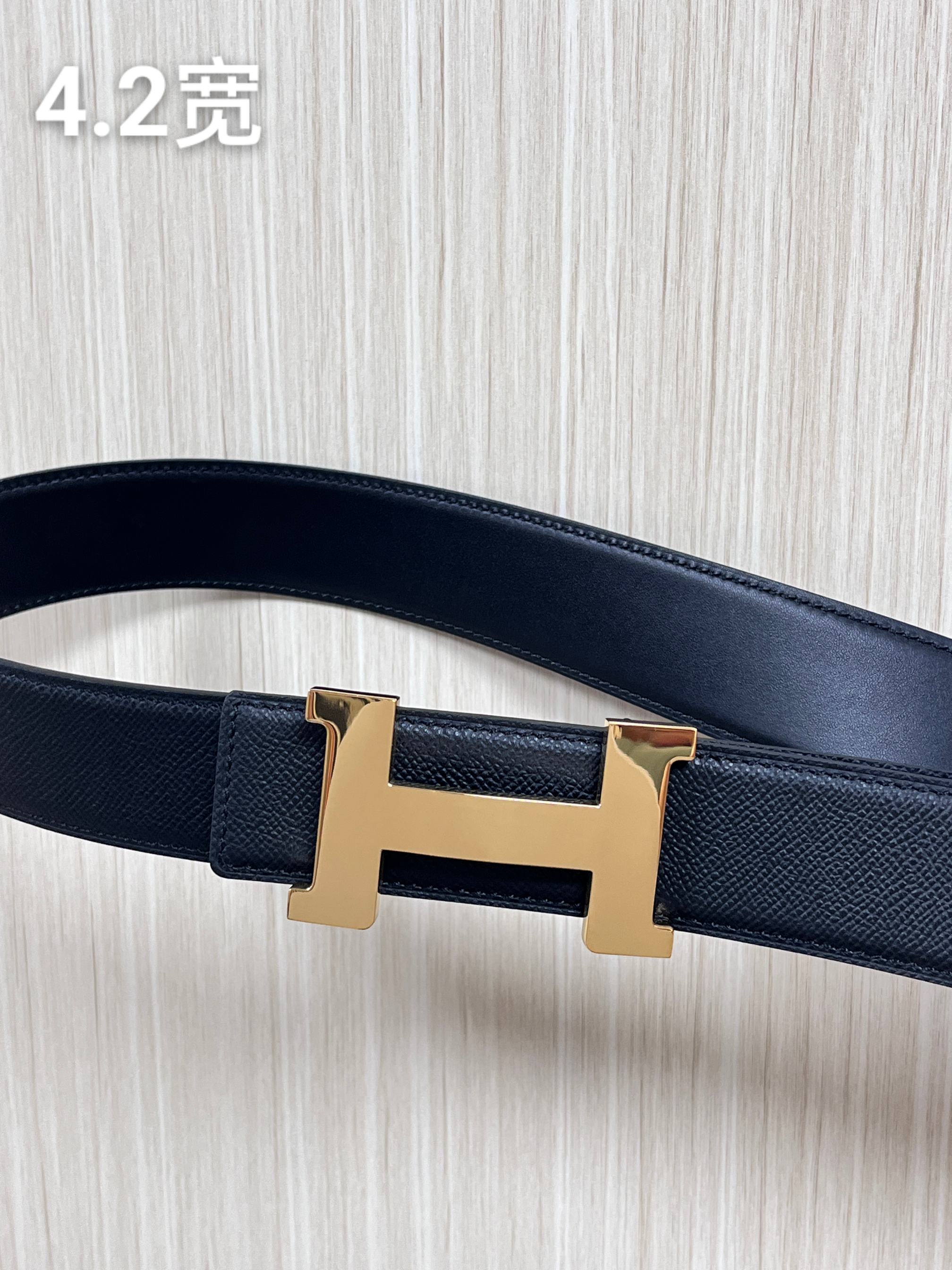 Hermes Style Black Leather Men's Belts Lookbook Reference image 2