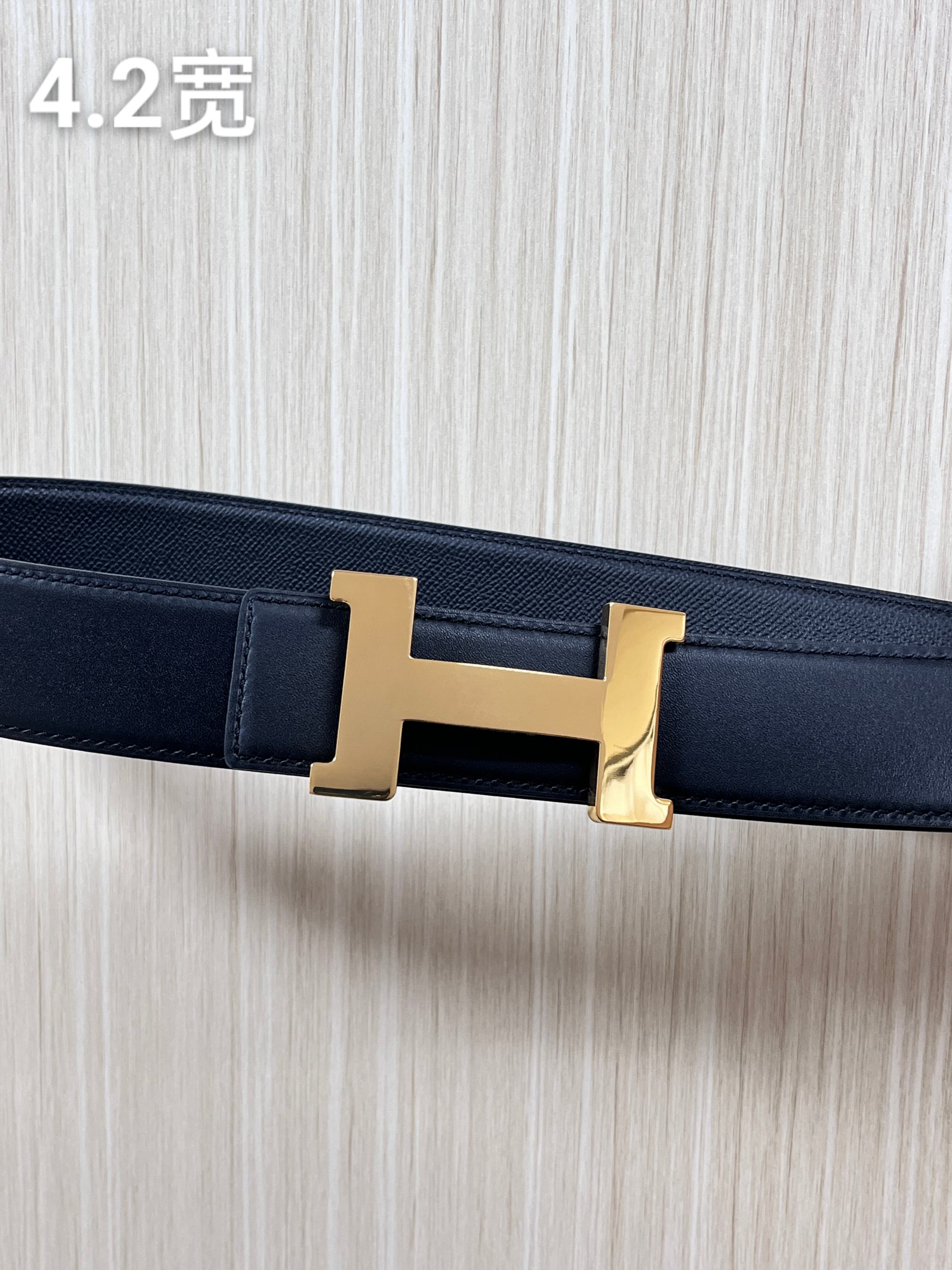 Hermes Style Black Leather Men's Belts Lookbook Reference image 1