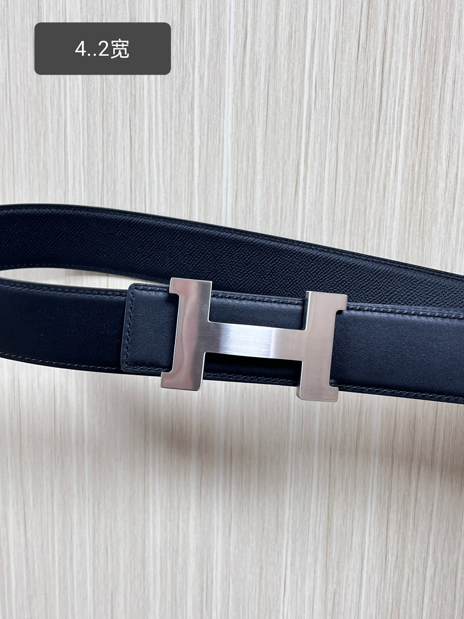 Hermes Style Black Leather Men's Belts Lookbook Reference image 2