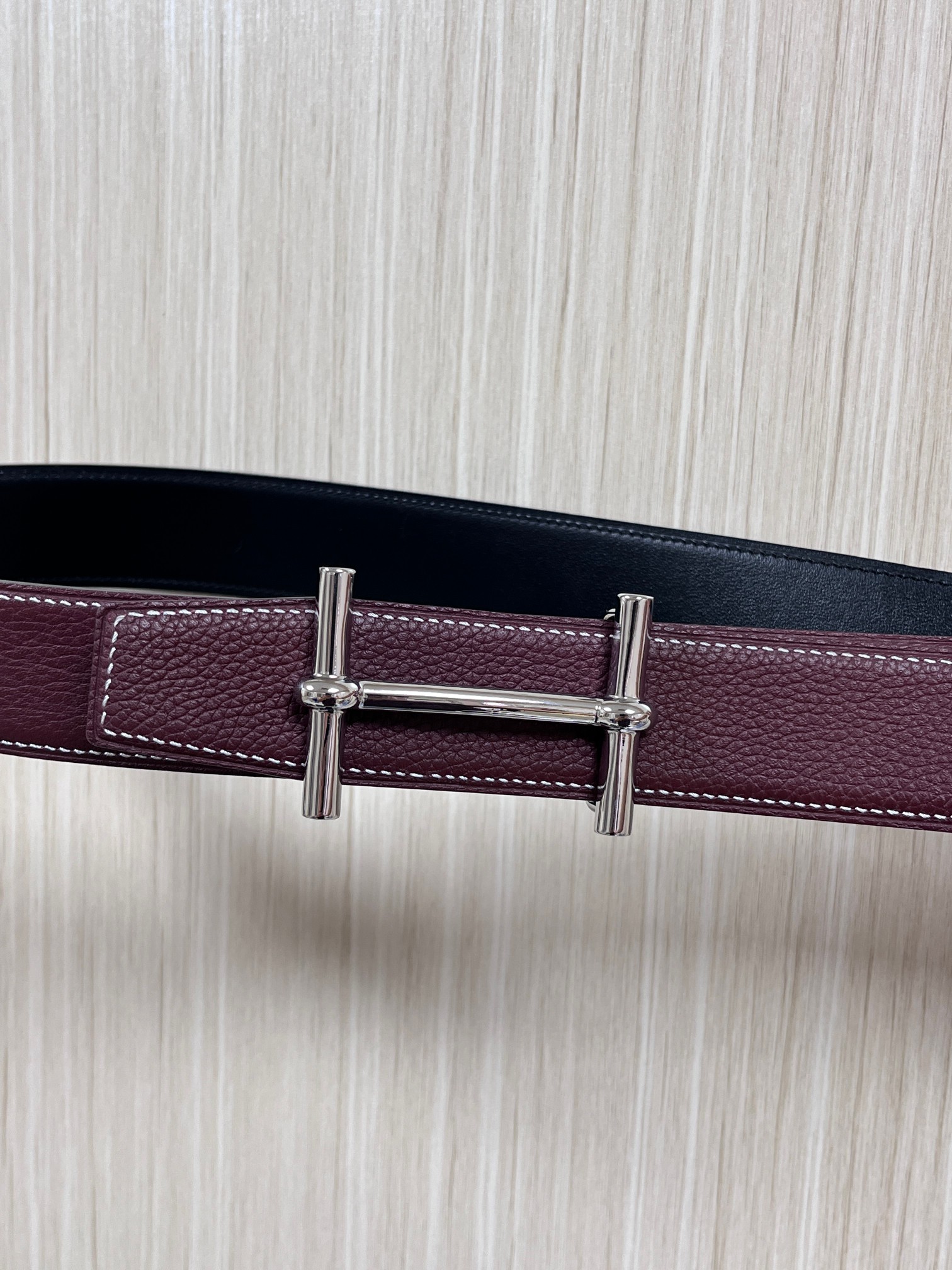 Hermes Style Black Leather Men's Belts Lookbook Reference image 2