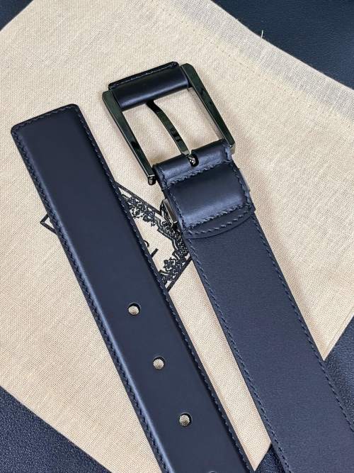 Gucci Men's Wide Leather Belt with Square Buckle - Black 1 Gucci Men's Wide Leather Belt with Square Buckle - Black