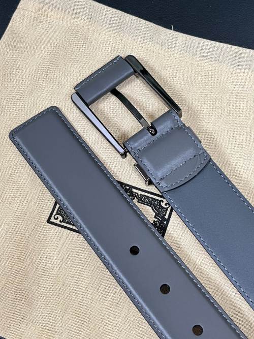 Gucci Men's Gray Leather Belt with Square Buckle and Subtle Logo Detailing 1 Gucci Men's Gray Leather Belt with Square Buckle and Subtle Logo Detailing