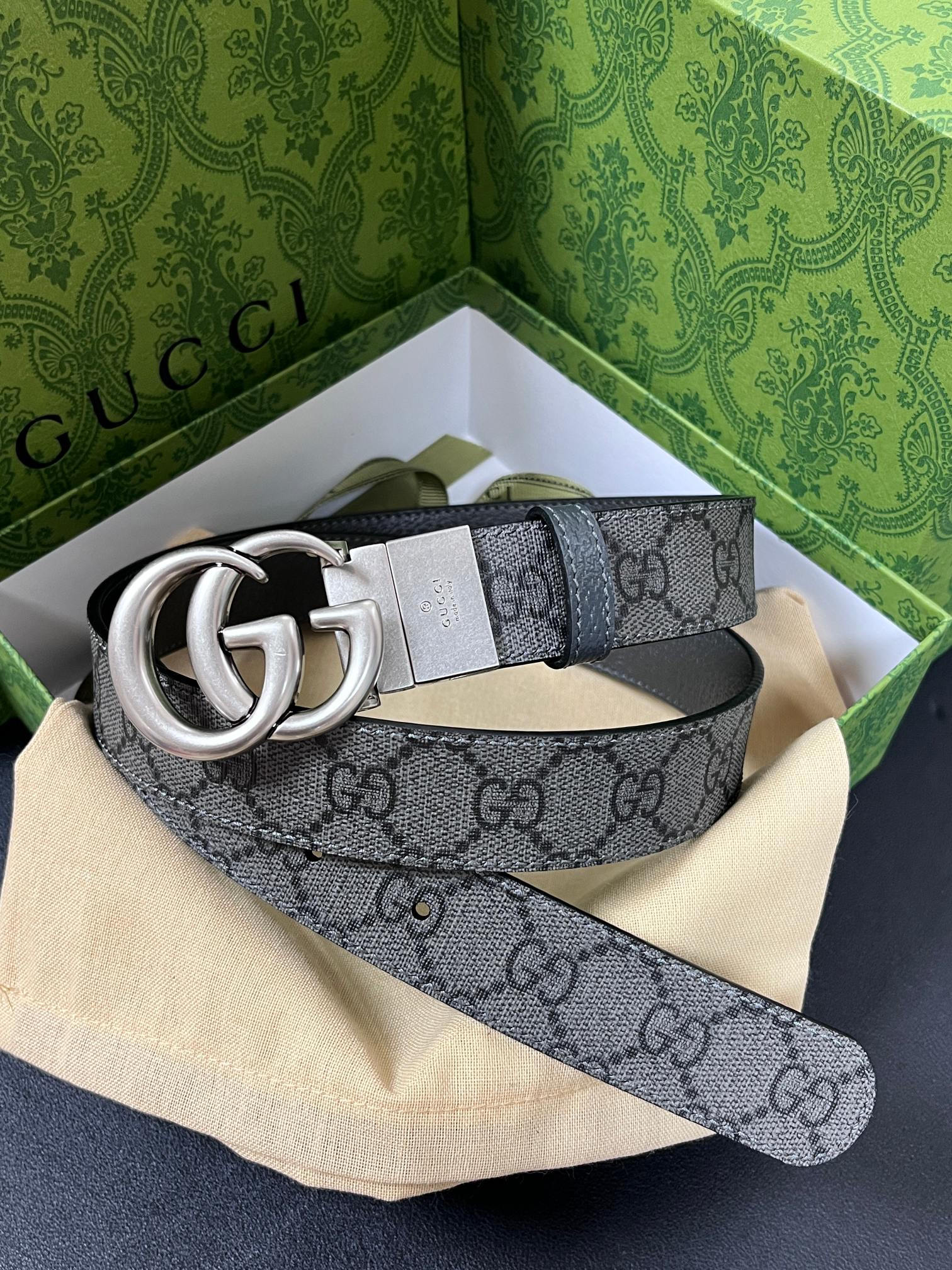 Gucci Style Grey Leather Women's Belts Lookbook Reference image 1