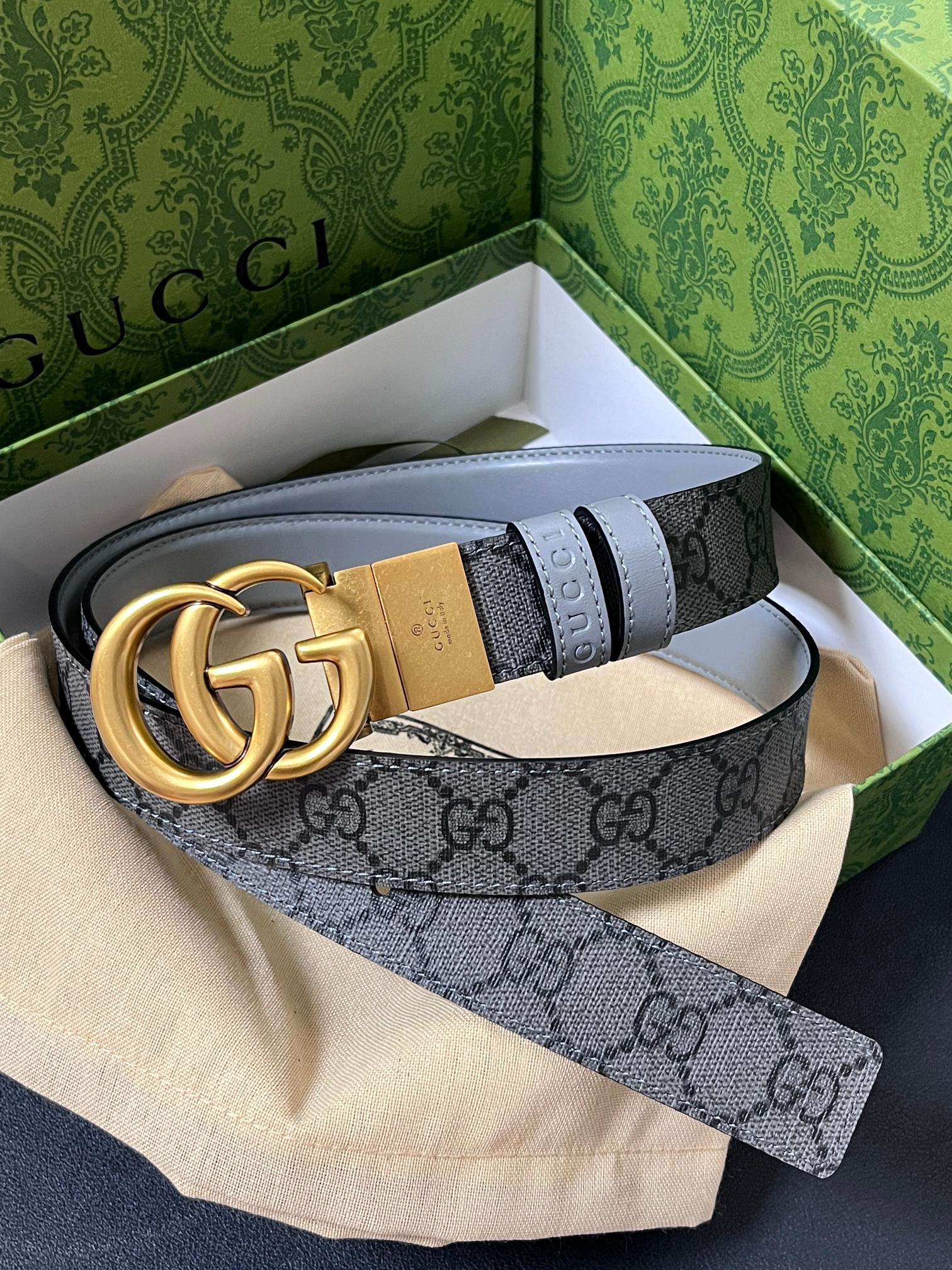 Gucci Style Grey Leather Women's Belts Lookbook Reference image 1