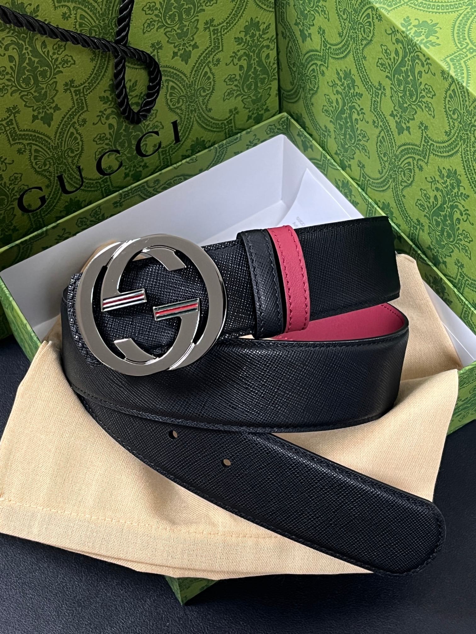 Gucci Style Black Leather Men's Belts Lookbook Reference image 1