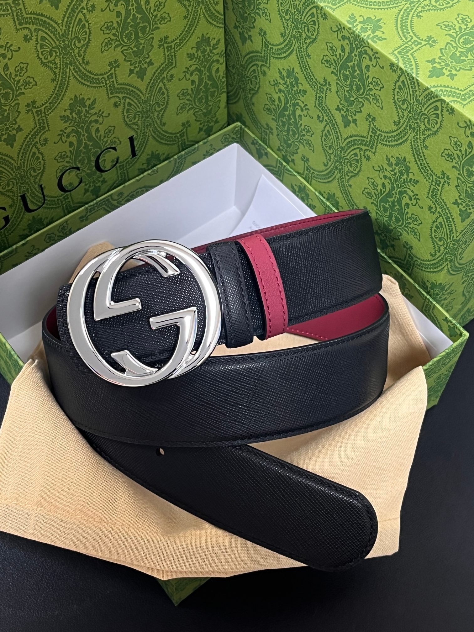 Gucci Style Black Leather Men's Belts Lookbook Reference image 1