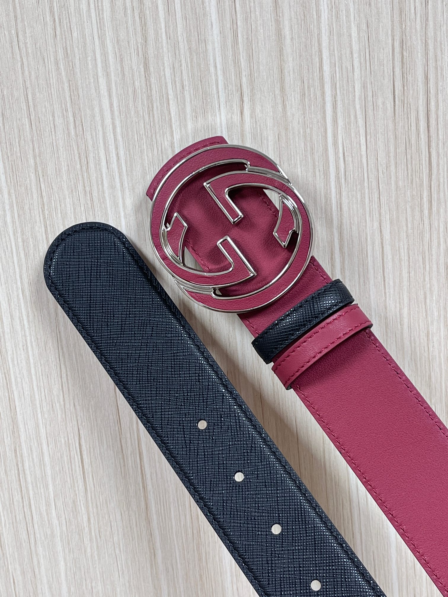 Gucci Style Black Leather Men's Belts Men's Belts Men's Belt detail image 4 from source 766459