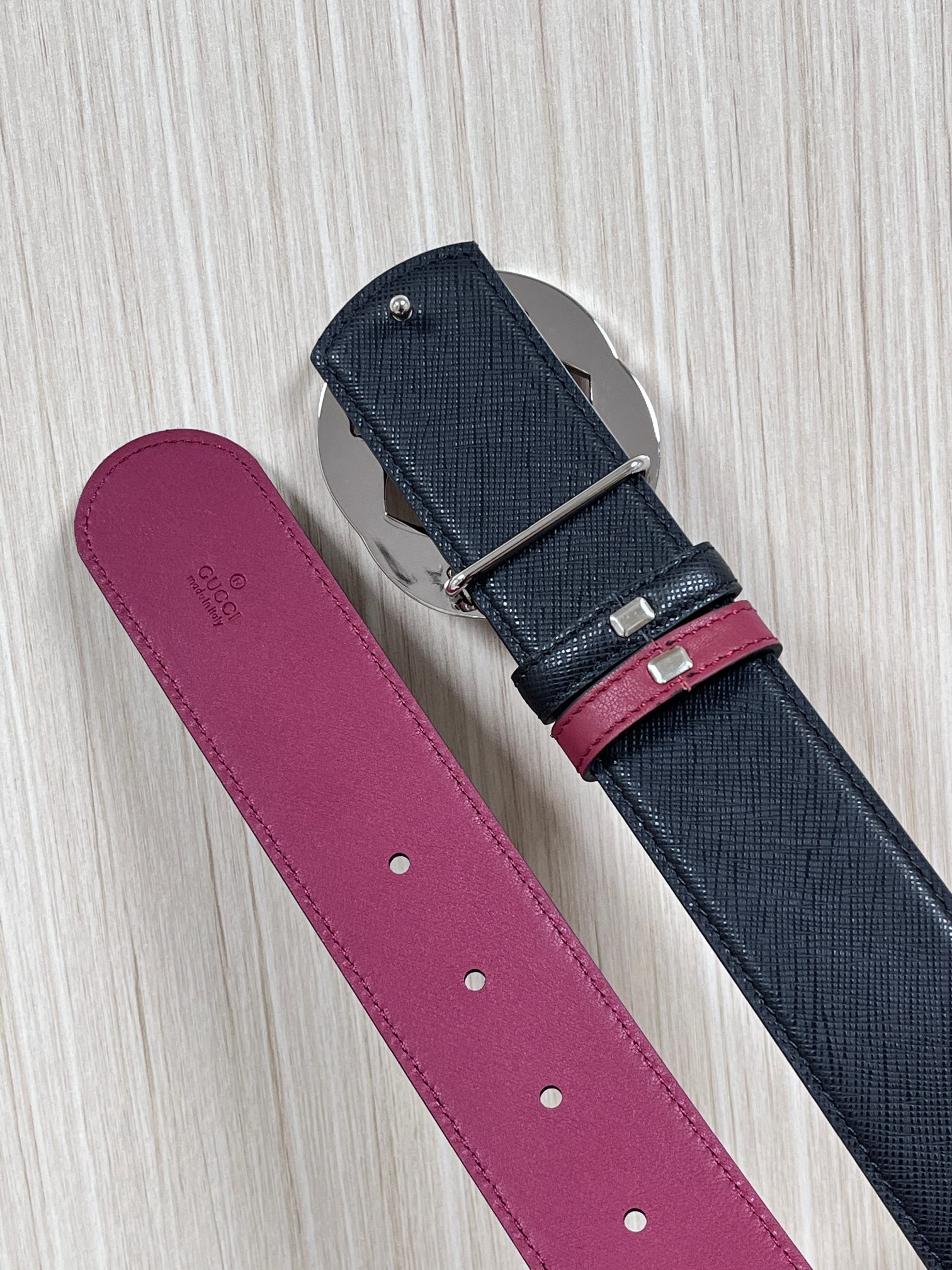 Gucci Style Black Leather Men's Belts Men's Belts Men's Belt detail image 5 from source 766459