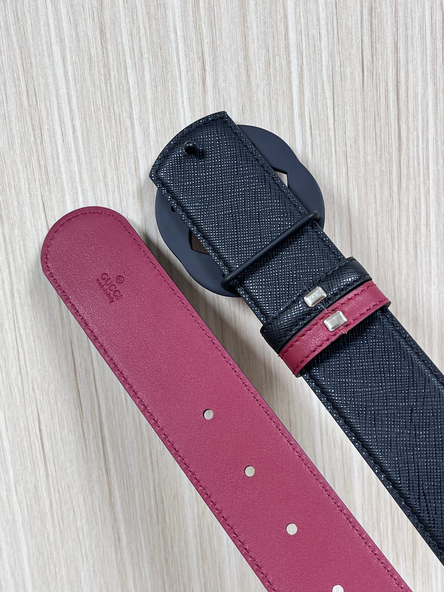 Gucci Style Black Leather Men's Belts Men's Belts Men's Belt detail image 5 from source 766460