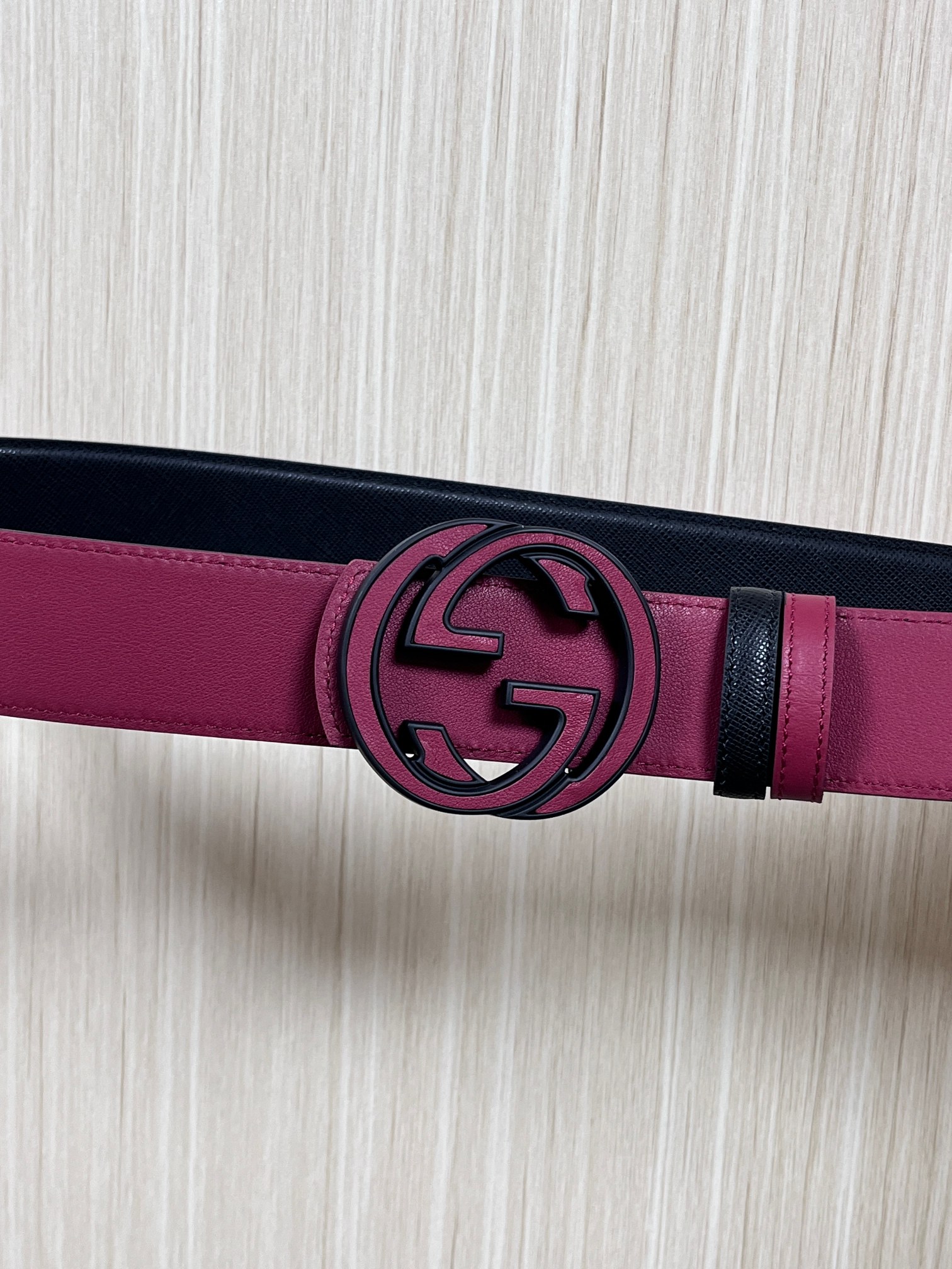 Gucci Style Black Leather Men's Belts Men's Belts Men's Belt detail image 6 from source 766460