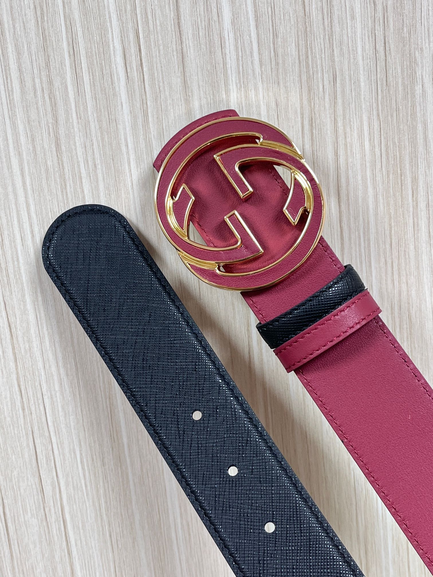 Gucci Style Black Leather Men's Belts Men's Belts Men's Belt detail image 4 from source 766461