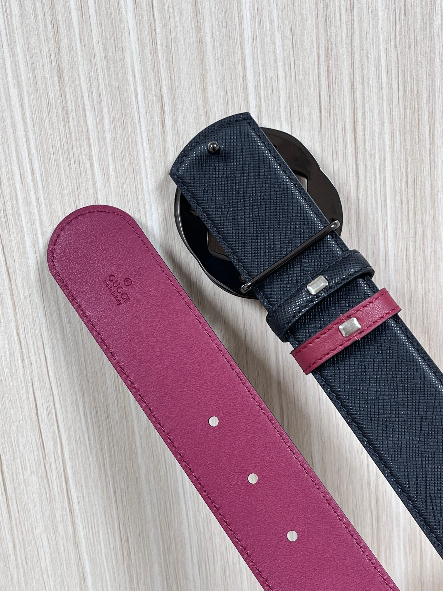 Gucci Style Black Leather Men's Belts Men's Belts Men's Belt detail image 5 from source 766462