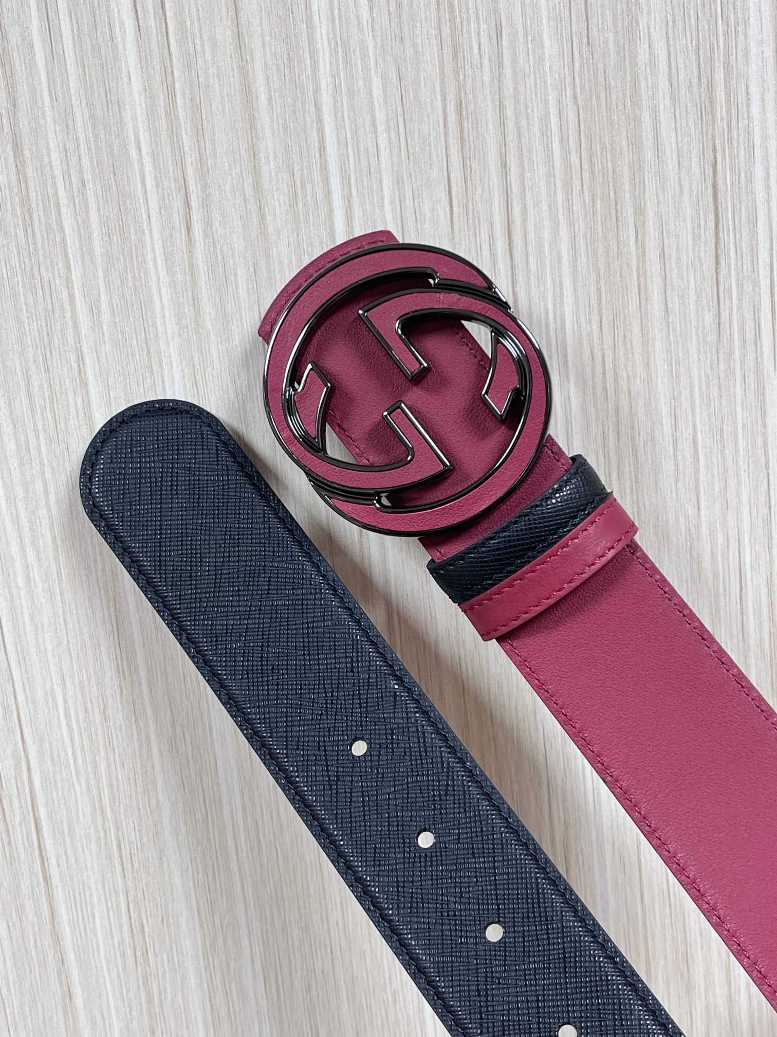 Gucci Style Black Leather Men's Belts Men's Belts Men's Belt detail image 4 from source 766462