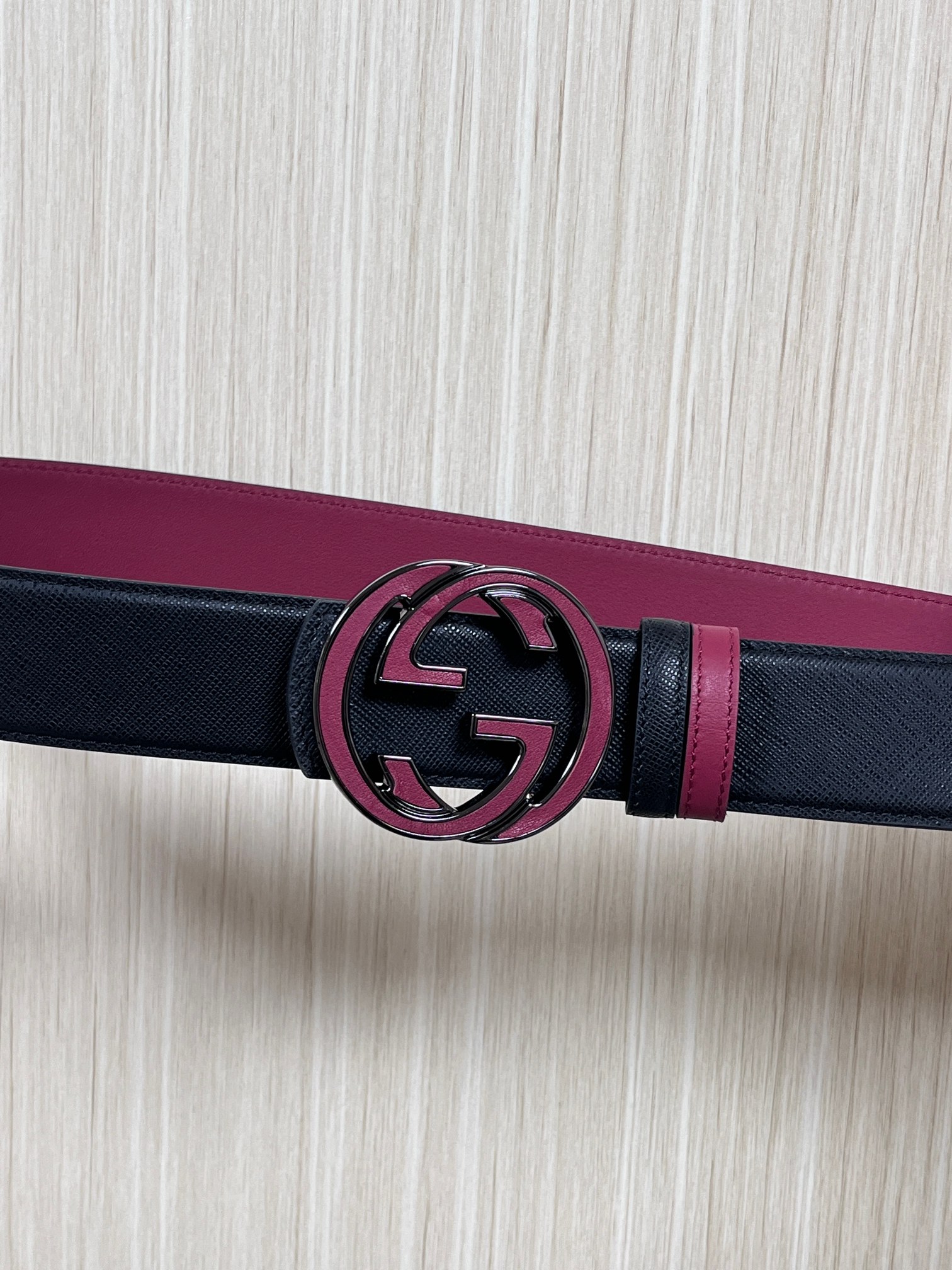 Gucci Style Black Leather Men's Belts Men's Belts Men's Belt detail image 7 from source 766462