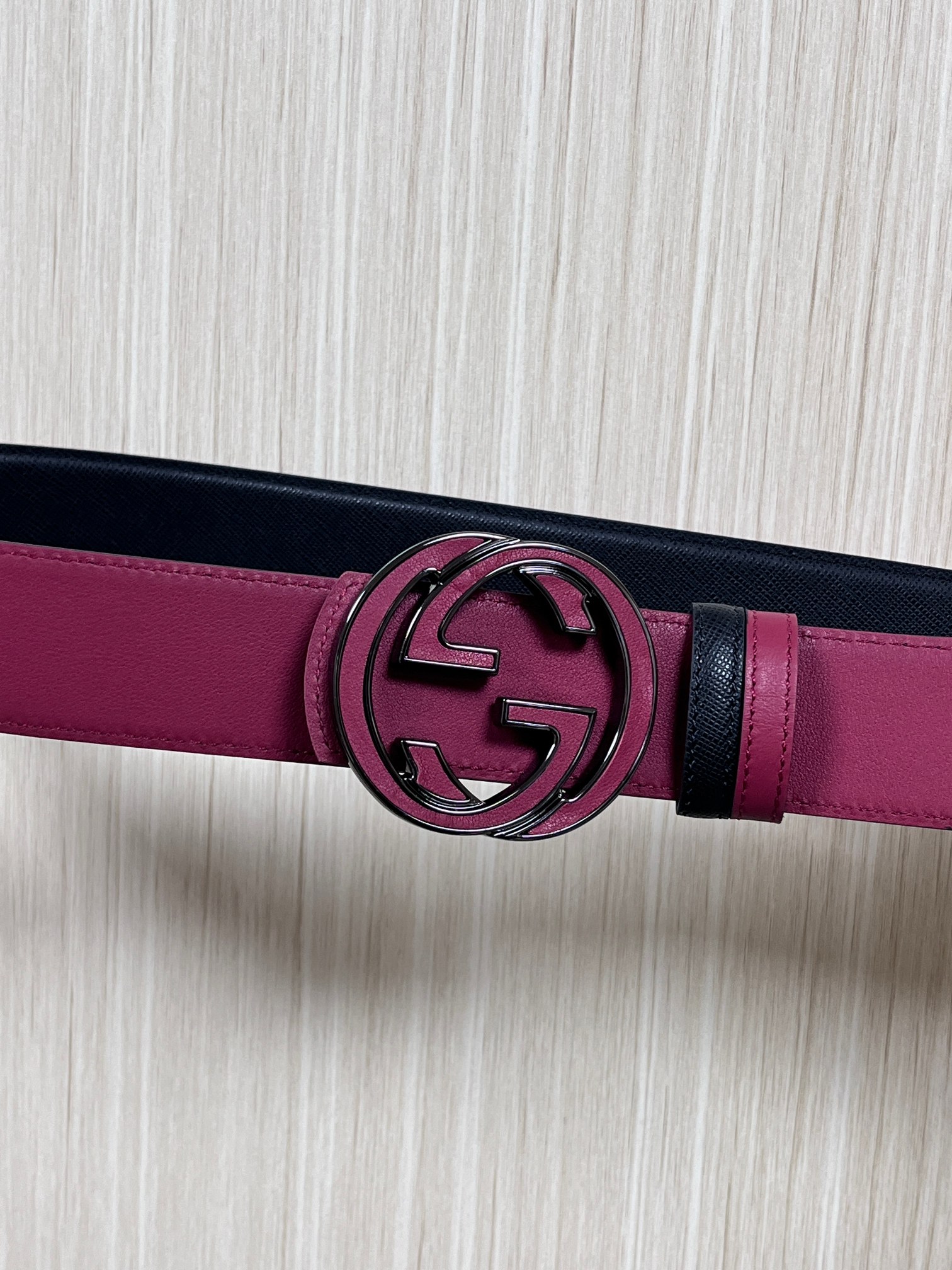Gucci Style Black Leather Men's Belts Men's Belts Men's Belt detail image 6 from source 766462