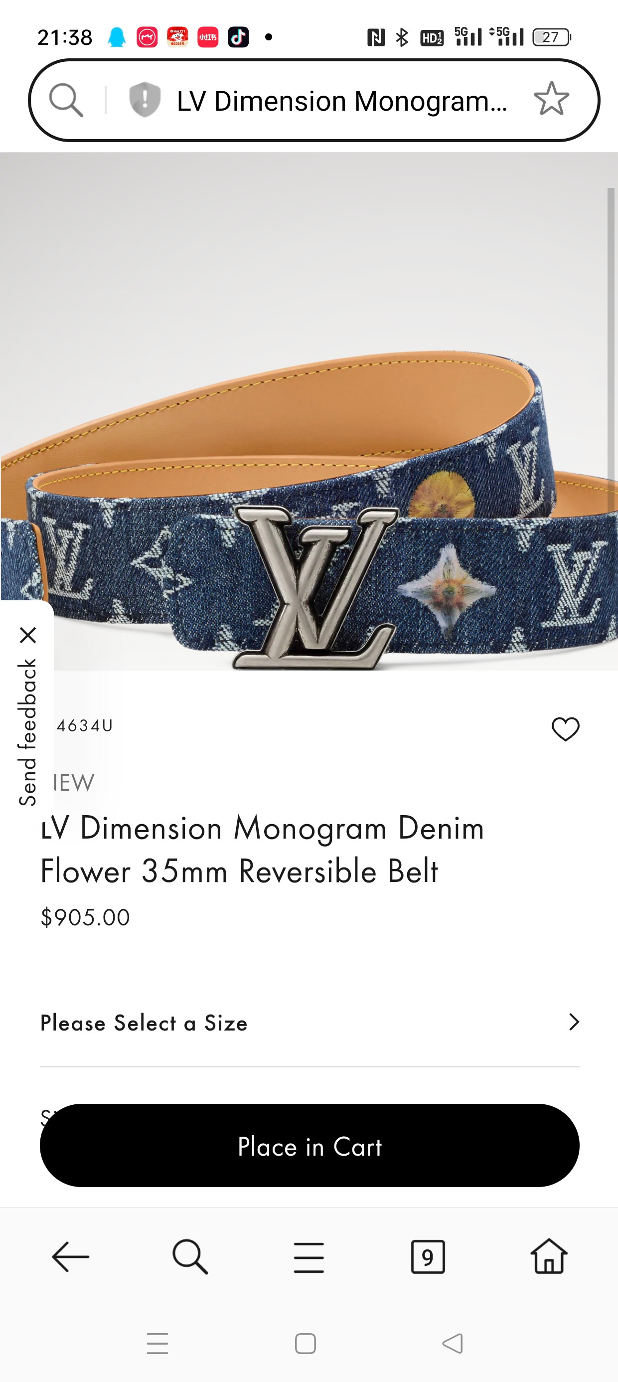 当季新款，正面：做旧牛仔布材质，印有LV经典Monogram老花图案，并点缀彩色花卉印花，复古感拉满- 