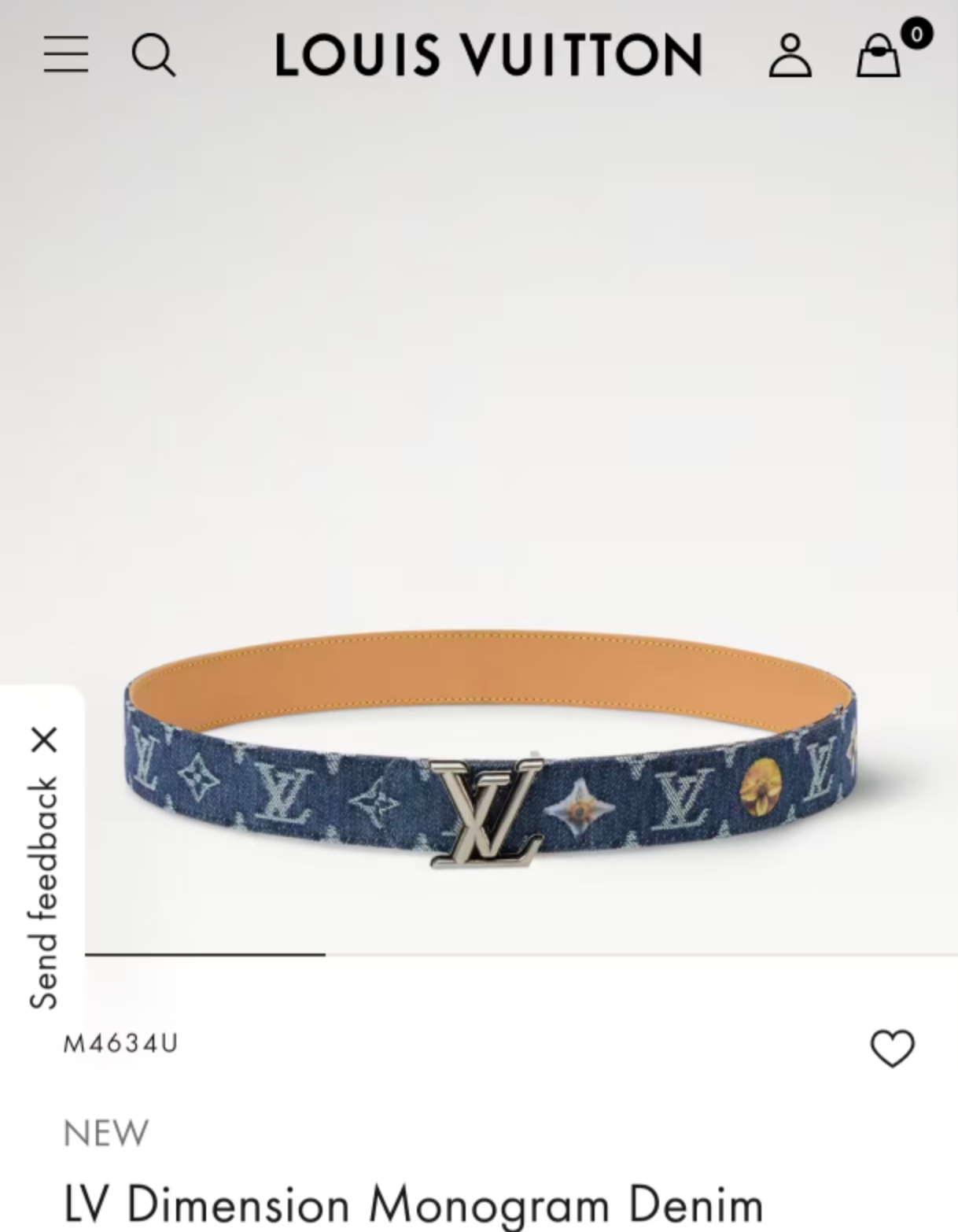 当季新款，正面：牛仔布材质，印有LV经典Monogram老花图案，并点缀彩色花卉印花，复古感拉满- 反面