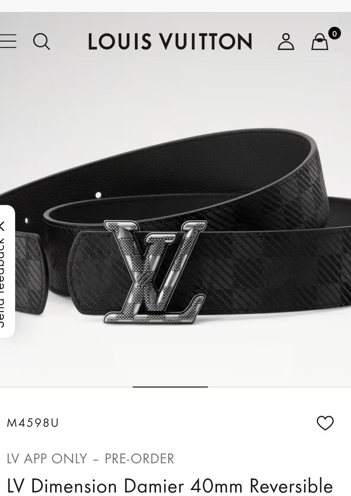 当季新款， 这款全黑 LV Dimension 40mm 双面腰带，将个性态度与优雅格调融为一体。带扣以
