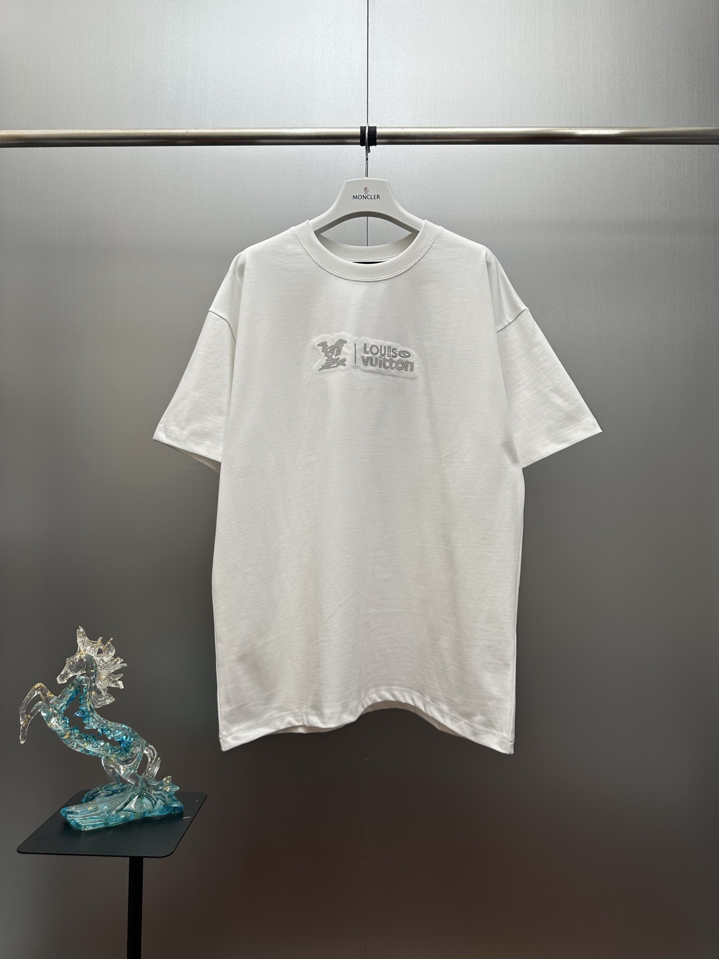 P95 Lv/fondo blanco Camiseta de manga corta para presbicia con etiqueta grande Tejido de algodón puro pesado de 320 g, …