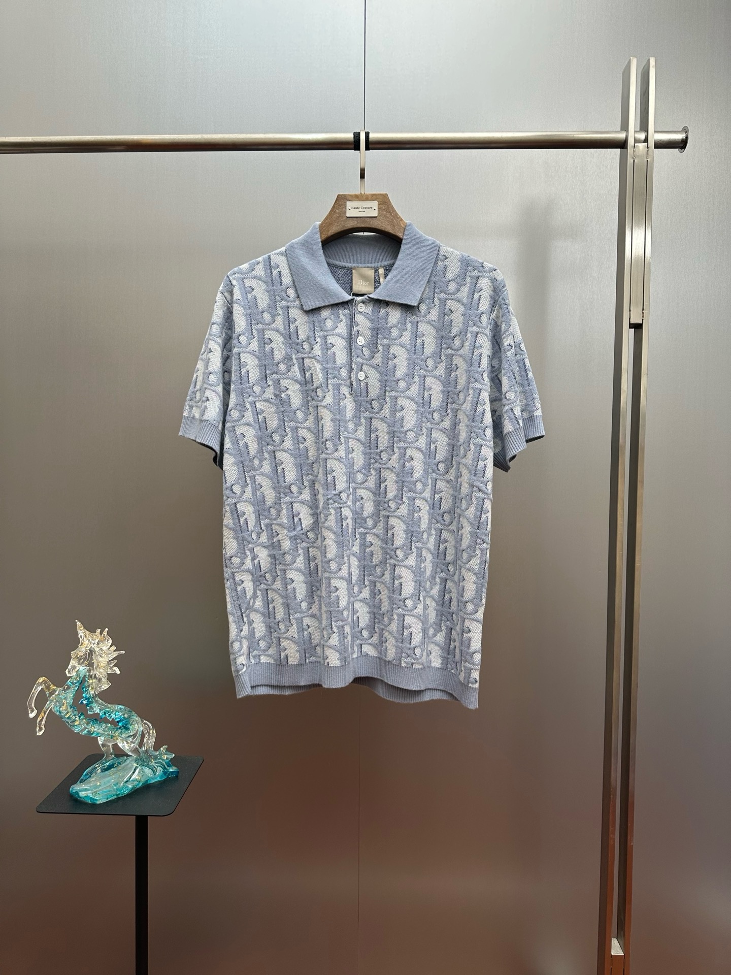 🔥P210@Dior Polo de punto para presbicia réplica 1:1, restauración 1:1 a nivel de mostrador, con tonos azul niebla por …