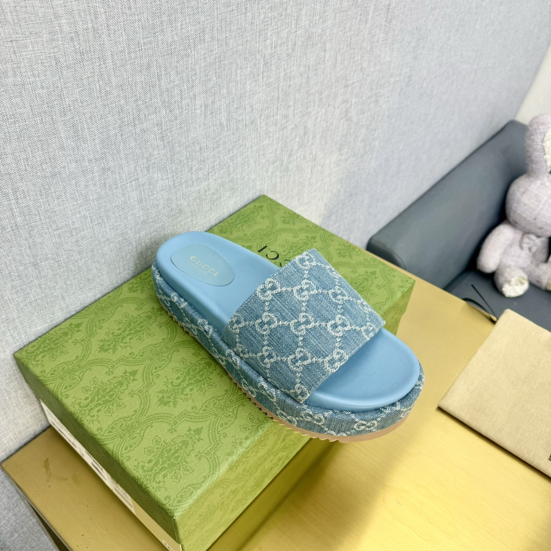 NO:259076,Gucci summer new product women's platform sandals top quality, material and craftsmanship are consistent with the original version!  High-recognition design is renovated in the 