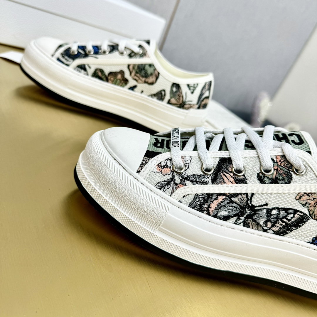 Dior Skateboard Shoes Embroidery Cowhide Silk TPU Fashion Casual