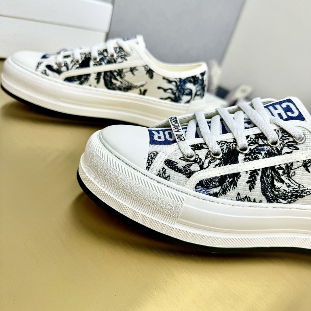 Dior Skateboard Shoes Embroidery Cowhide Silk TPU Fashion Casual