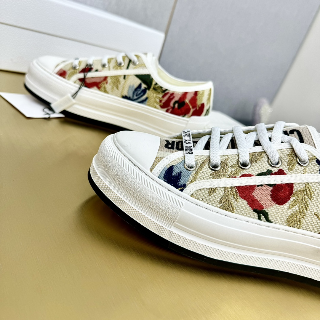 Dior Skateboard Shoes Embroidery Cowhide Silk TPU Fashion Casual